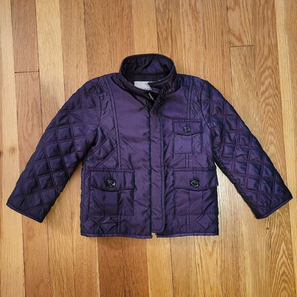 Burberry Girls Quilted Fall Jacket in Plum, Purple, Aubergine, Sz 3Y/98cm - Picture 1 of 11